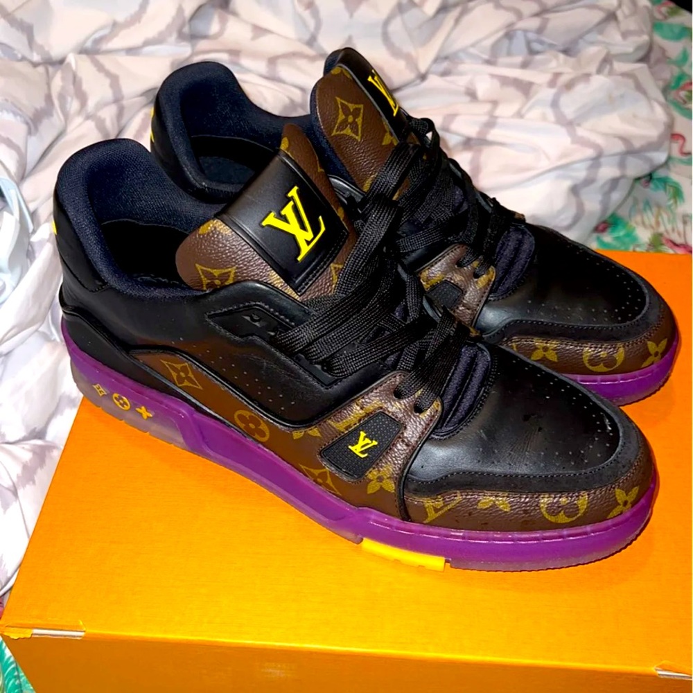 Color Purple and black With A Little Brown  ,Size 9.5